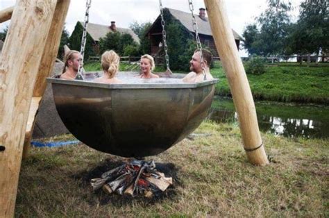 naked in the hot tub